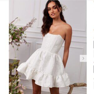 The Ginny Dress in White Baroque Floral